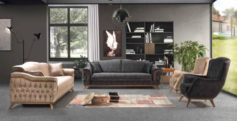 Sofa set Complete e Suite Armchair Sofas Set 4pcs 3+3+1+1 Seater