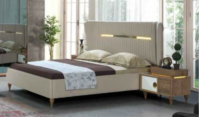 Design Bedroom 5 pcs. Set Bed Bedside tables Chest of drawers Wardrobe Complete