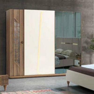 Design Bedroom 5 pcs. Set Bed Bedside tables Chest of drawers Wardrobe Complete