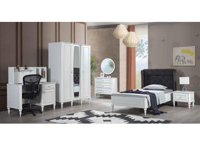 Modern elegance: White bedroom set on delicate legs