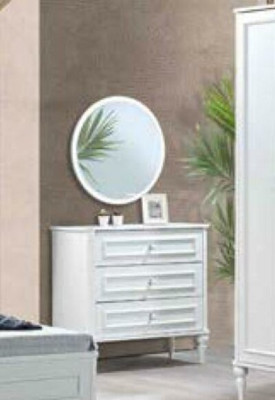 Modern elegance: White bedroom set on delicate legs