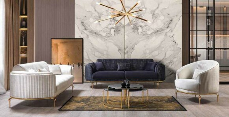 Luxury three-seater sofa couch modern couches Textile sofas Fabric 234cm