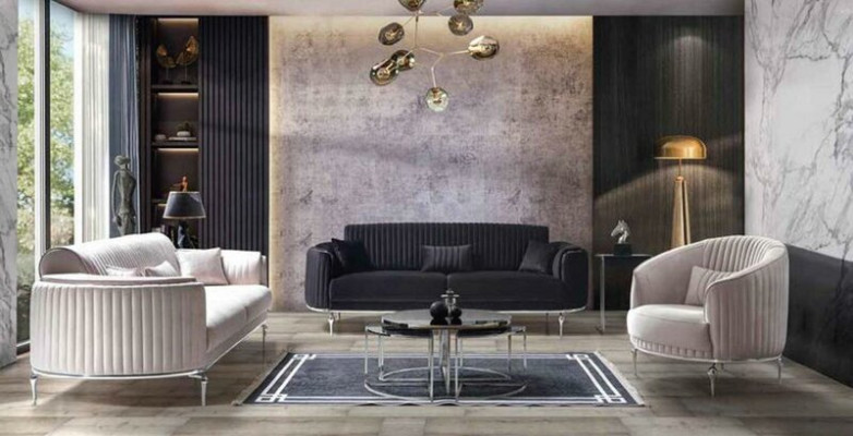Upholstery Designer Furniture Three Seater Sofa 3 Seater Sofas Textile Luxury