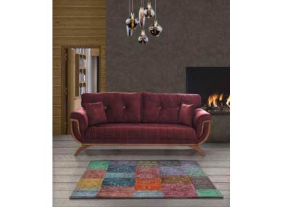 Luxury Three Seater Modern Couch Furniture Red Couches Sofas Fabric Textile