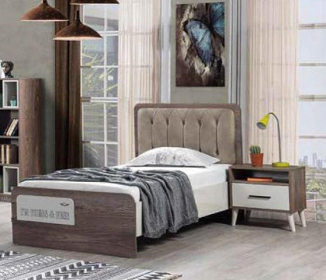 Wood Bed Single Beds Childrens room Youth Room Upholstery Furniture