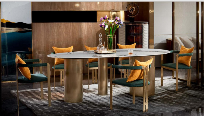 Dining table 6 Chairs Modern Design Furniture Luxury Dining room Table Chair