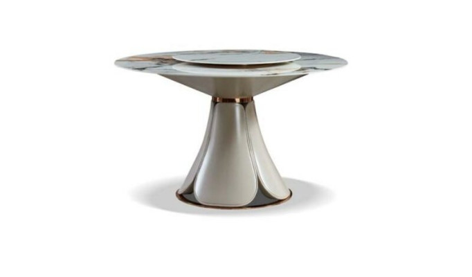 Dining table 4x Chairs Round Luxury dining set Design Group Dining room Furniture 5pcs.