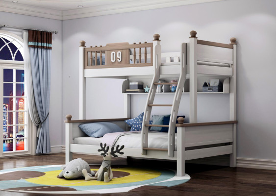 Double Deck Bed Bunk Beds Loft bed Real Wood Children & Youth room new