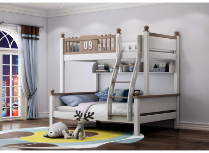 Double Deck Bed Bunk Beds Loft bed Real Wood Children & Youth room new