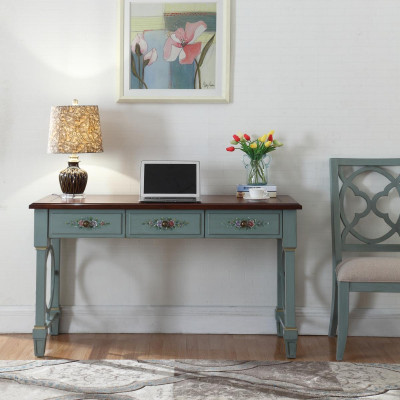 Desk Office Furnishings Wood Shelves Office desk Dining table Table Chair 2pcs