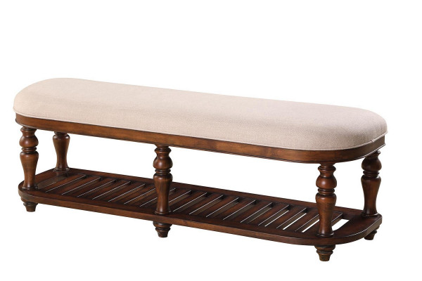 Stool Upholstered Stool Foot Furniture Living Benches Seat Leather Beige Design Textile
