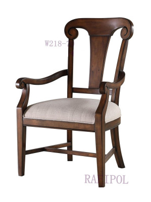 Classic r Chair Dining room chair Wood brown Armrests Armchair Recliner Chairs