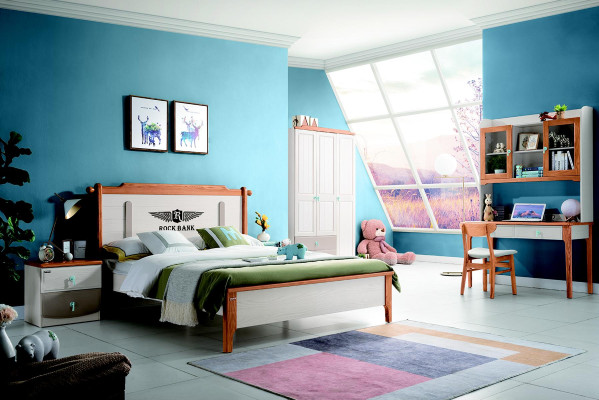 Suite Set Bed Bedside table Chest of drawers Design Bedroom 5 pcs. Complete and new