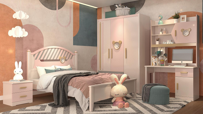 Childrens room Youth Room Bedroom Furniture Complete Set Bedside table new 4pcs