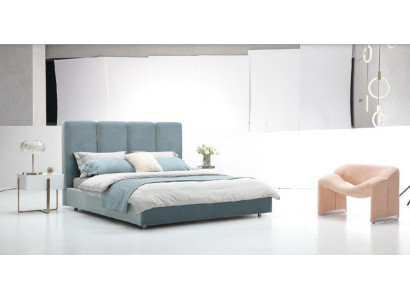 Bedroom 3 pcs. Set Bed 2x Bedside table Console Upholstery Beds Double Hotel