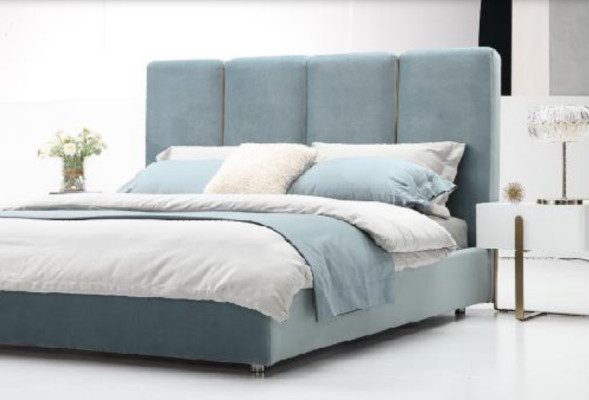 Bedroom 3 pcs. Set Bed 2x Bedside table Console Upholstery Beds Double Hotel