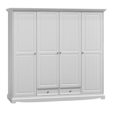 Wardrobe Cabinets Wardrobe wall unit Classic Wood Country House White new