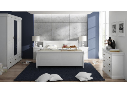 Furniture Bedroom Set Design Bed 2x Bedside table Chest of drawers Wardrobe new 5tlg