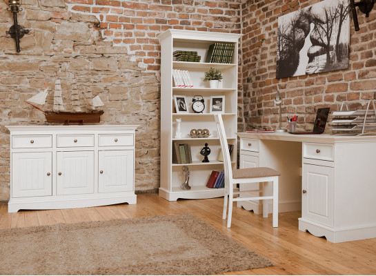 Landhfrom  Desk Furniture Study room Office furniture Real wood Office Table White