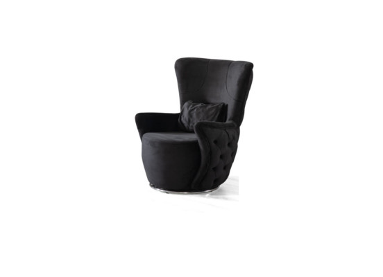 Chesterfield Armchair Luxury Single Seater Velvet Black Upholstery Italian Style new