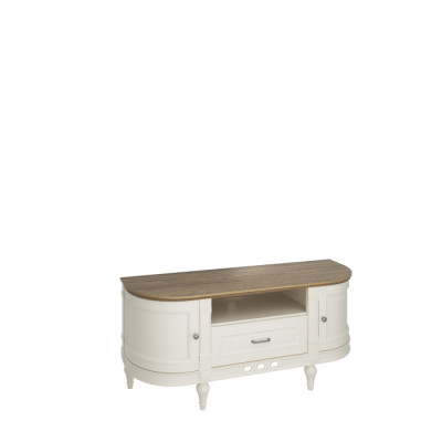 Elegant white TV wardrobe made from natural wood: functionality and style for your interior