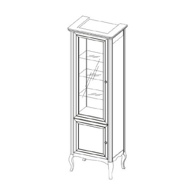 Wardrobe Real Wood Solid wood Classic Display case showcase cabinet model PR-W 1-2