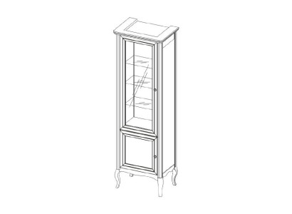 Wardrobe Real Wood Solid wood Classic Display case showcase cabinet model PR-W 1-2
