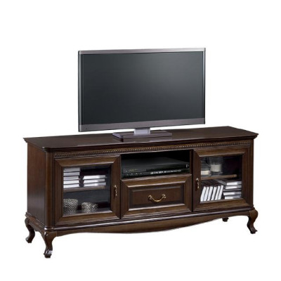 An elegant multimedia stand for televisions and media devices in a modern, minimalist aesthetic