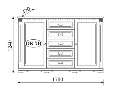 Classic Chest of drawers Chests of drawers Wardrobe Sideboard Solid Furniture Colonial new OK7B