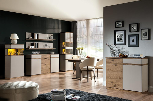 Display case Modern Style Living room Collection Showcases Wardrobe Shelf Sideboard White