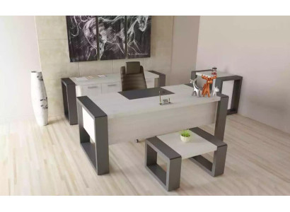 Gray Office Furnishings Desk Filing cabinet Chest of drawers Coffee table 3pcs. set