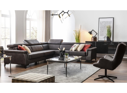 Sofa set Corner sofa L-shape Couch Armchair Furniture Bed function Black new