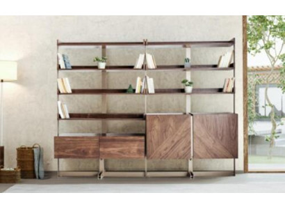 Modern Display case Living room Furniture Shelf Standing Shelf Real wood Furniture Brown Shelves