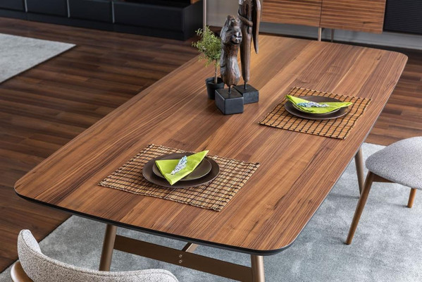 Designer Brown Dining table Table + 4x armchair Furniture 5 pieces. set