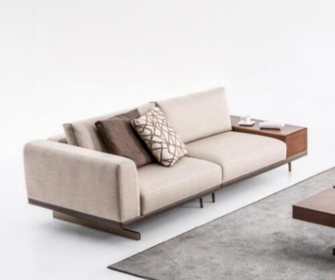 Beige Modern Two-seater Luxury Couch Sofa Living room furniture Couches Fabric