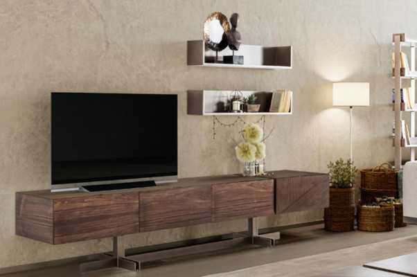Luxurious TV wardrobe in a modern style made from durable wood