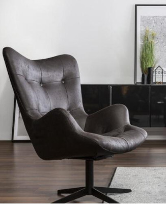 Modern Armchair Office Chair Swivel Chair Desin Furniture Fabric Black Brand New