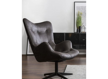 Modern Armchair Office Chair Swivel Chair Desin Furniture Fabric Black Brand New