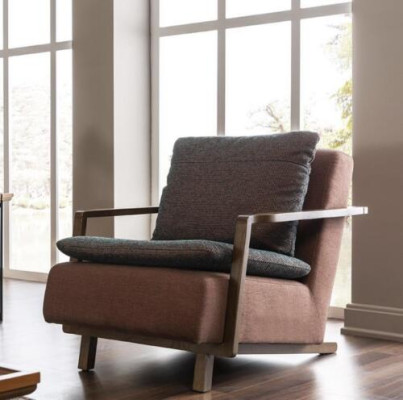 Armchair Wing Chair Cocktail Chair Seater Modern Wooden Frame Fabric Seat
