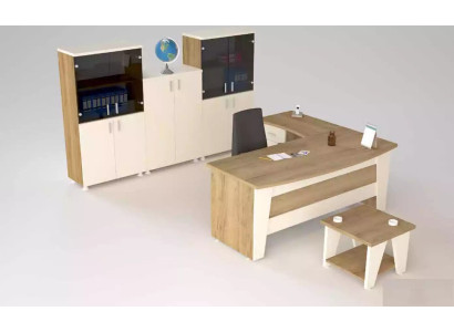 Office furniture Corner desk Desk Coffee table 3x filing cabinet 6 pieces