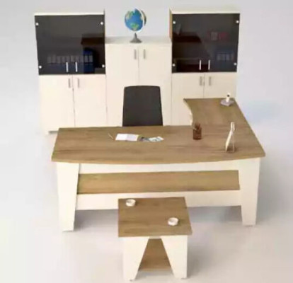 Office furniture Corner desk Desk Coffee table 3x filing cabinet 6 pieces