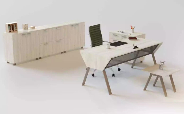 Luxurious office set in an elegant modern style made from high-quality wood