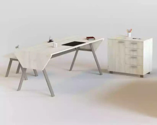 Luxurious office set in an elegant modern style made from high-quality wood