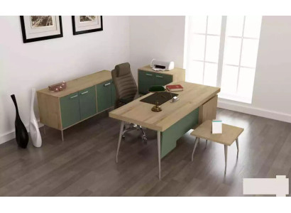 Office Furnishings 4 pcs. Set Desk Filing cabinet Chest of drawers Coffee table