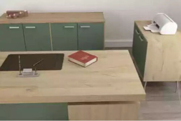 Office Furnishings 4 pcs. Set Desk Filing cabinet Chest of drawers Coffee table
