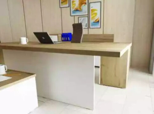 Office Modern Set Corner Desk Brown Coffee Table Filing Cabinet 3 Pieces