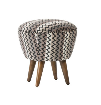 Upholstered Stool Puff Footstool Stool Ottoman Fabric Gray Seat