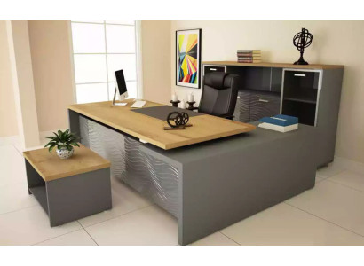 High-quality, modern office set made from robust wood in an elegant style