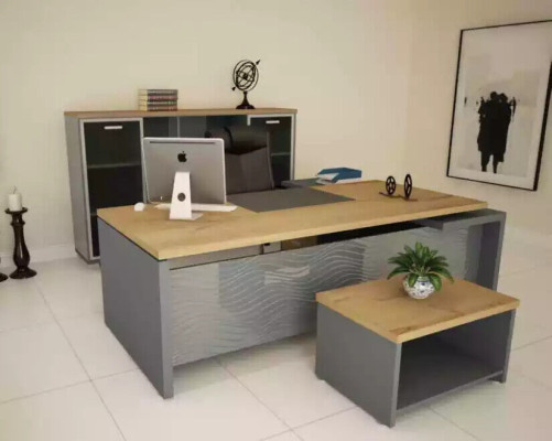 High-quality, modern office set made from robust wood in an elegant style