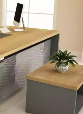 High-quality, modern office set made from robust wood in an elegant style
